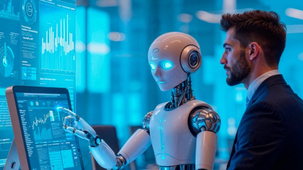 man-robot-working-together-high-tech-office