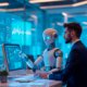 man-robot-working-together-high-tech-office